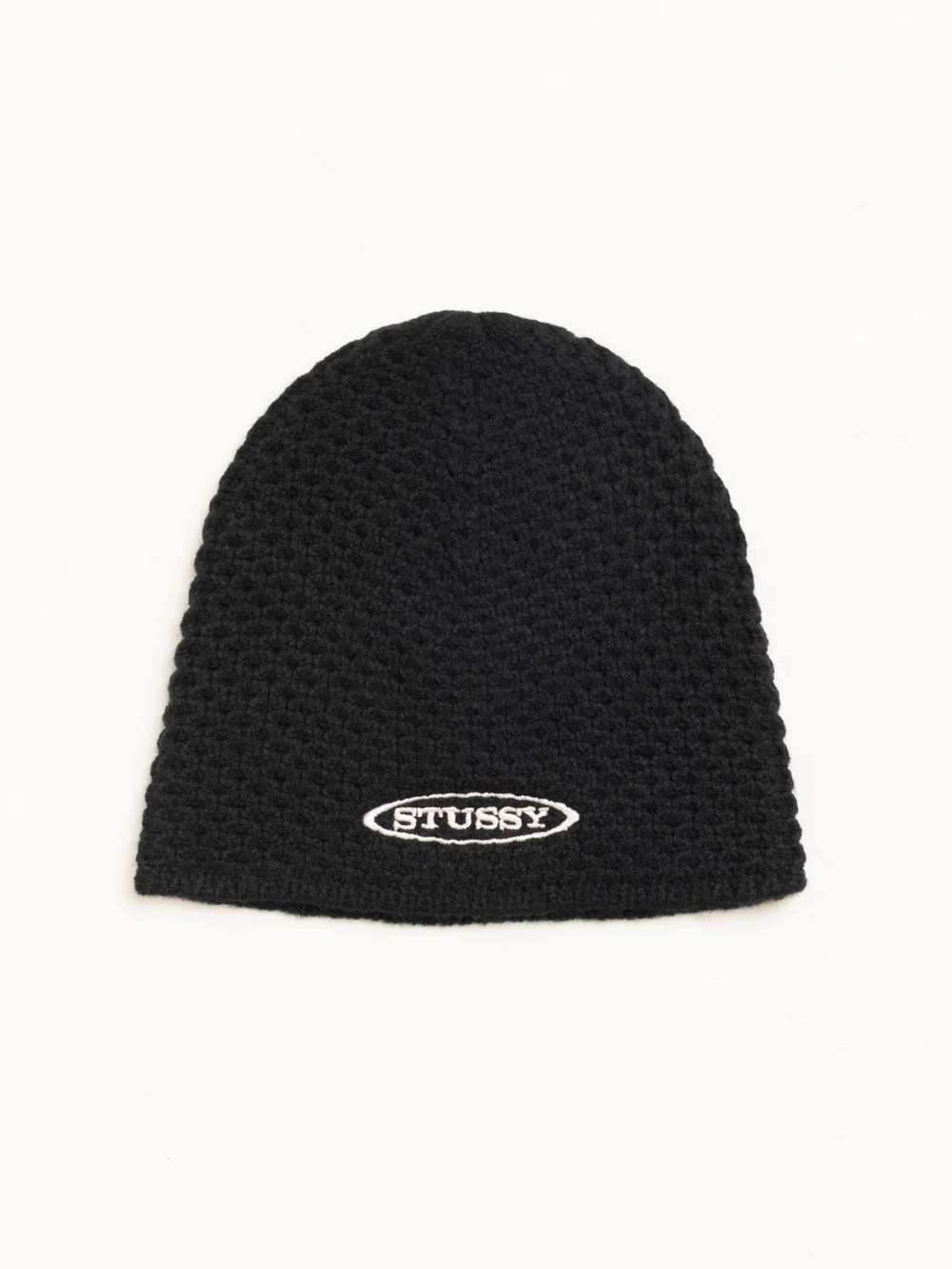 Stussy Black Textured Knit Skullcap
